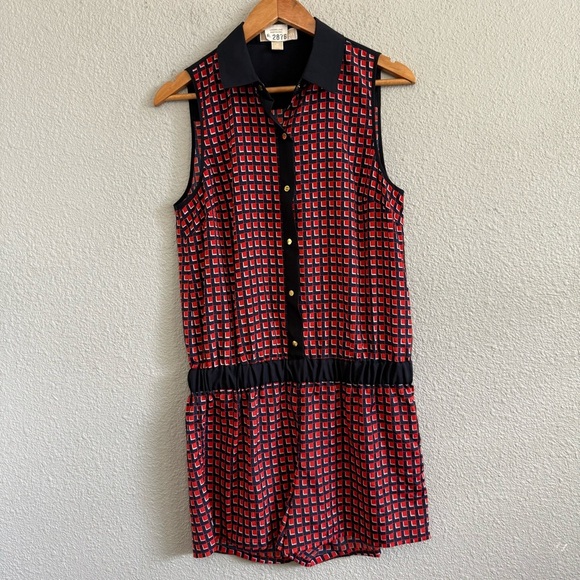 Michael Kors Red and Navy Romper Size Medium - Picture 2 of 6